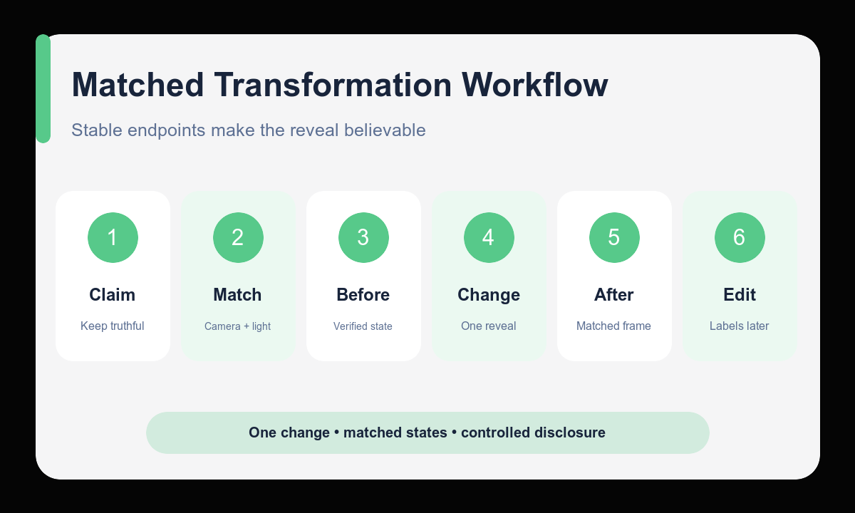 Claim match before change after edit verify transformation workflow