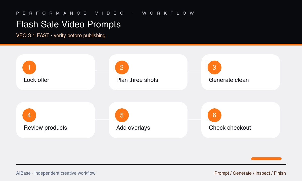 Verify offer storyboard plates generate holds assemble copy check publish flash sale workflow