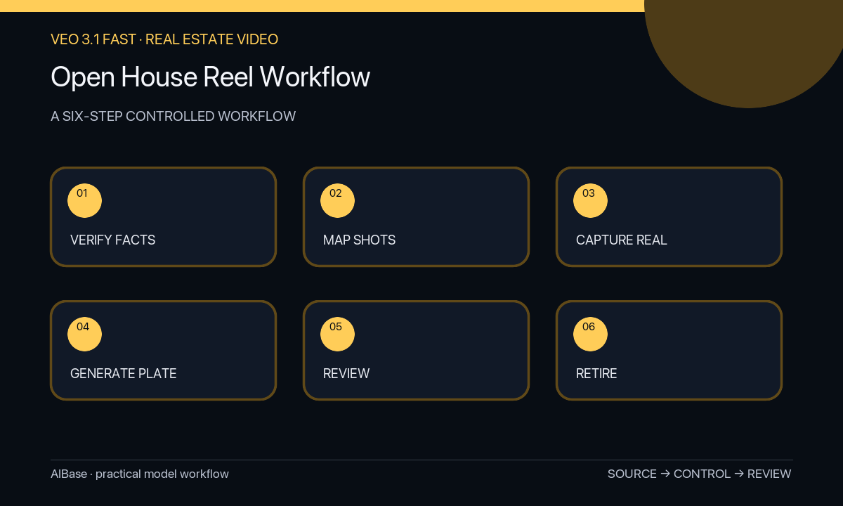Verify listing map shots capture generate inspect publish open house reel workflow