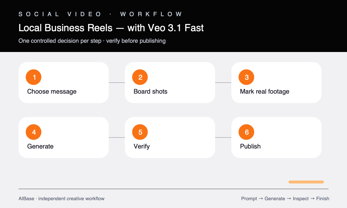 Verify store facts plan generic hook combine real window footage add CTA review workflow