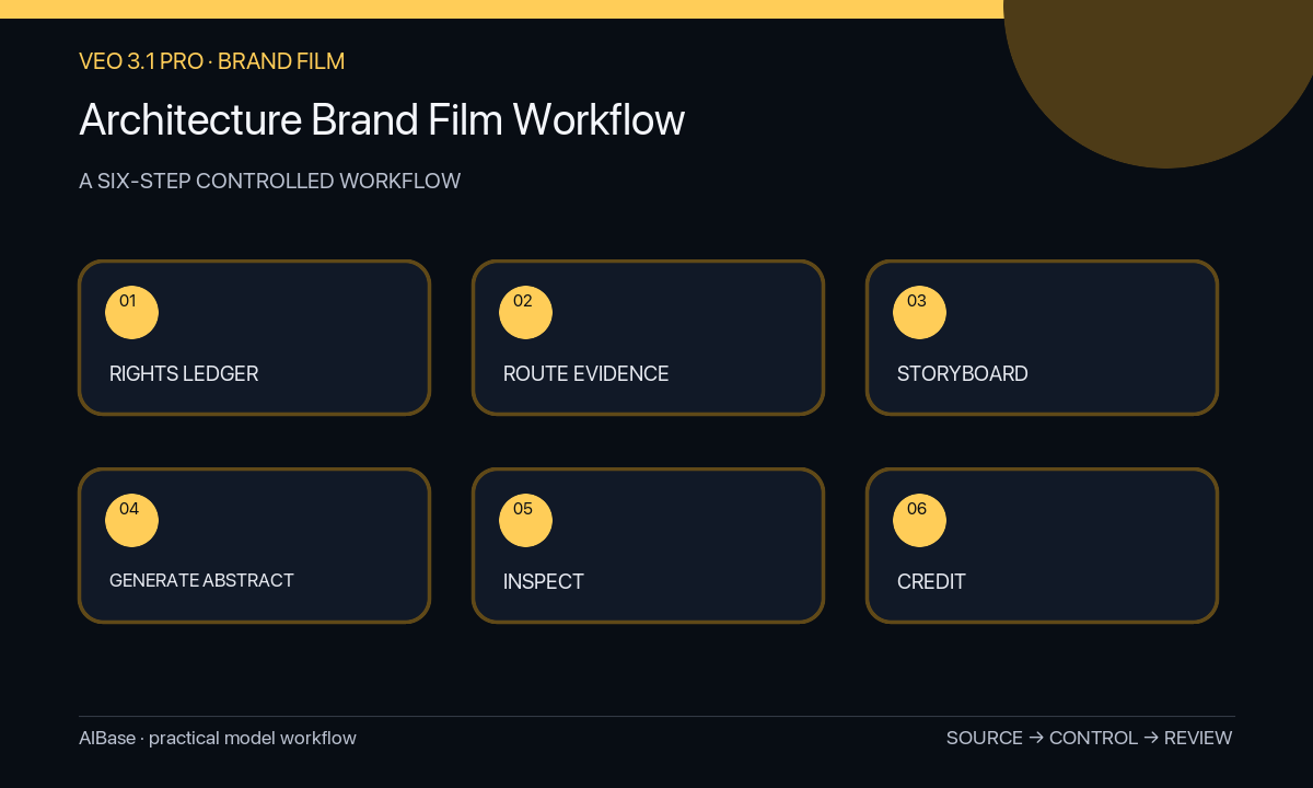 Audit rights route evidence storyboard generate inspect architecture brand film workflow