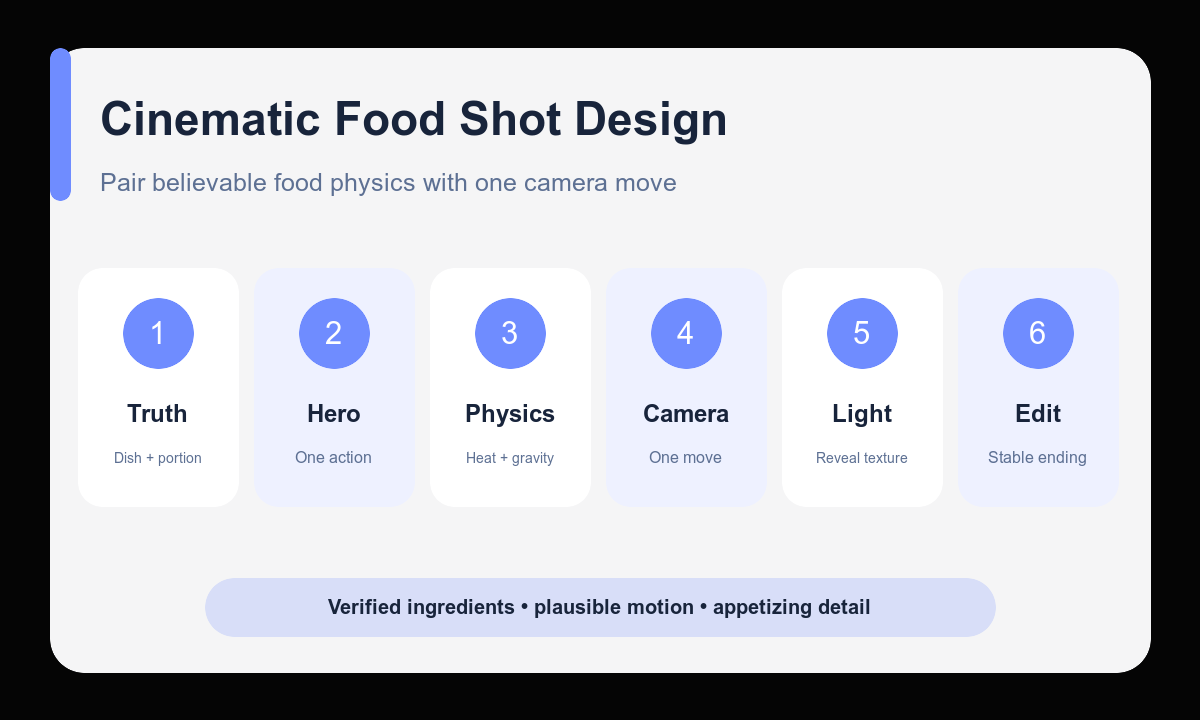 Truth hero action physics camera light edit food commercial workflow