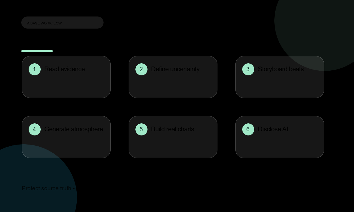 Read evidence define claims storyboard generate atmosphere only build real graphics disclose AI workflow