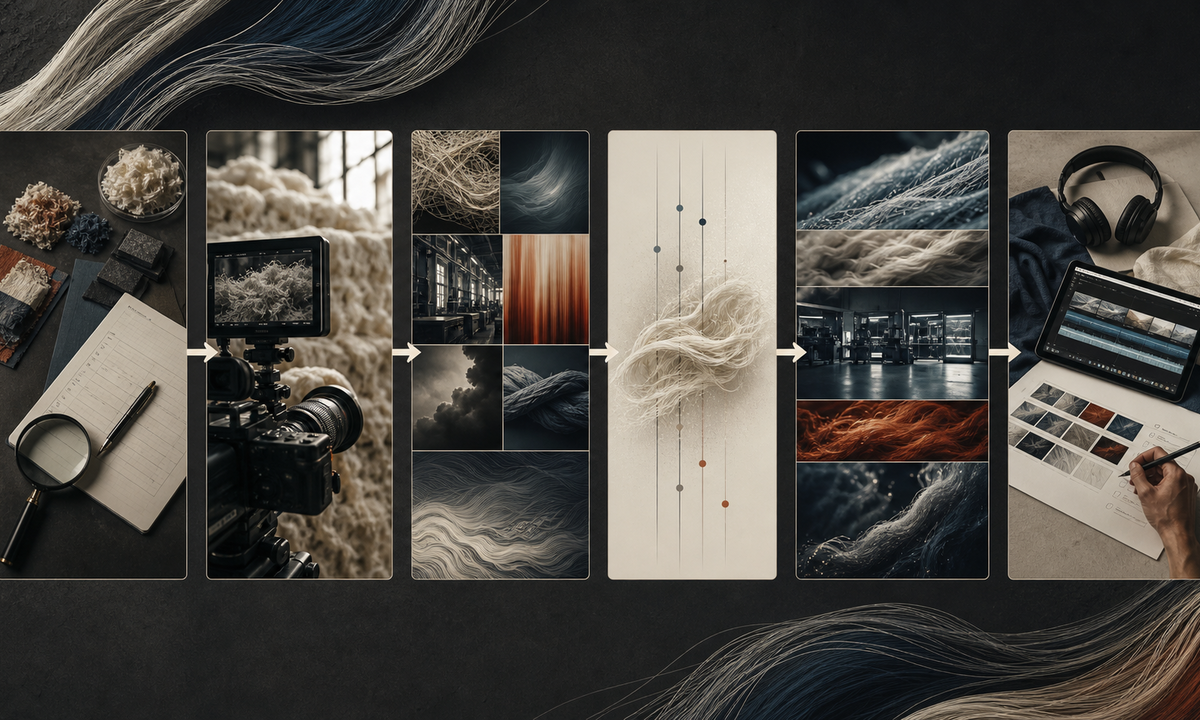 Build feedstock process output and claim ledger capture real collection sorting machinery workers and materials separate documentary proof from abstract plates review circularity claims and assemble sourced film workflow