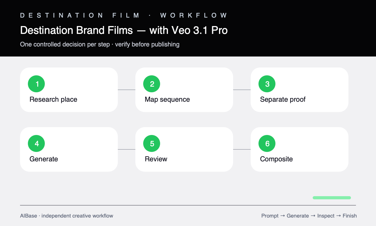 Research place map sequence generate verify composite destination film workflow