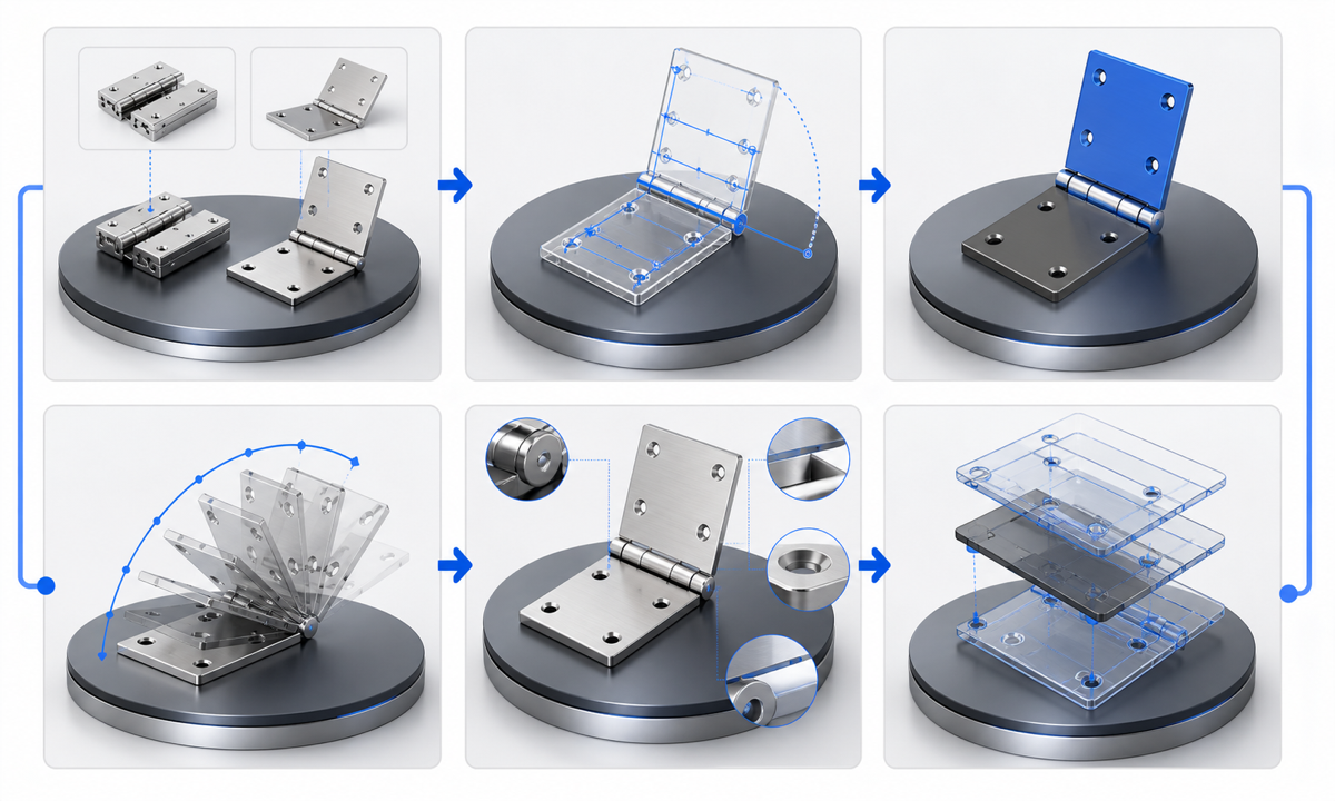 Verify stand mechanism choose one hinge map fixed and moving parts animate bounded fold inspect contact geometry assemble labels and publish workflow
