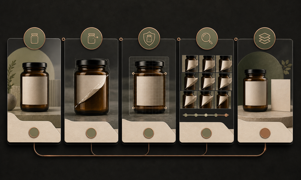 Verify package map peel path lock geometry animate inspect composite approved label workflow