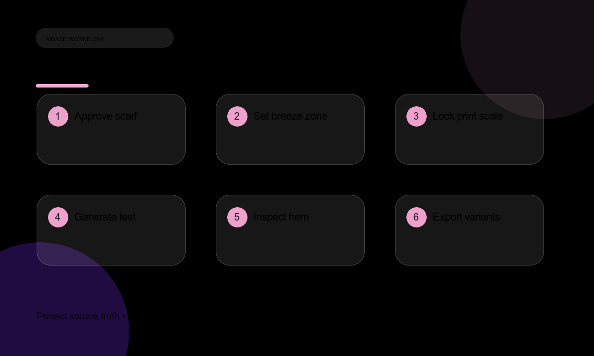 Approve scarf reference define breeze zone lock print scale test motion inspect hem export workflow
